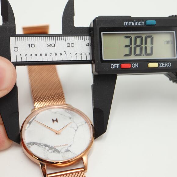 MVMT Women's Malibu Marble Watch 38mm Rose Gold Tone Mesh Strap w New Battery - Picture 2 of 14